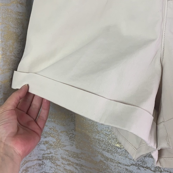 H$M Women’s Beige Twill Paper Bag Women’s High waisted linen Shorts Size M - Picture 4 of 12